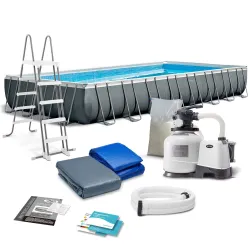 Piscine de jardin 975 x 488 x 132 cm, idéale pour s'amuser en été