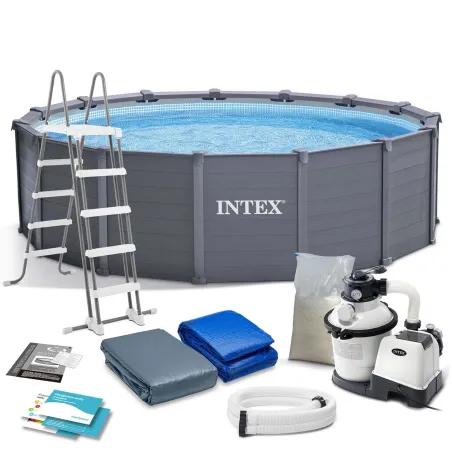 Piscine gonflable de jardin 478 x 124 cm 12en1 INTEX 26384 en matériau PVC durable