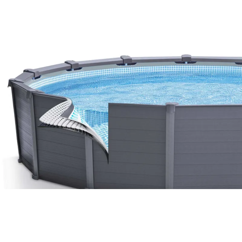 Piscine gonflable ronde bleue, parfaite pour les activités d'été