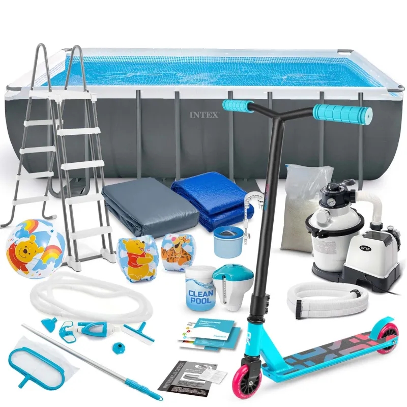Piscine de jardin tubulaire 549 x 274 x 132 cm, idéale pour les loisirs en extérieur, 21en1 INTEX 26356
