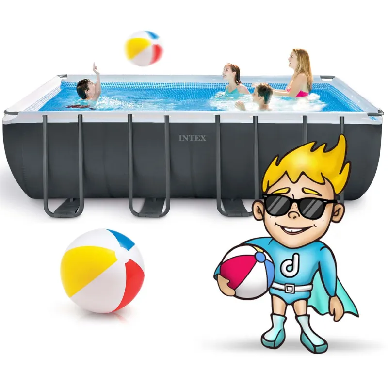Piscine de jardin bleue, idéale pour les journées d'été, 21en1 INTEX 26356