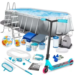 Piscine de jardin 610 x 305 x 122 cm, set 21en1 INTEX 26798 avec trottinette GRATUITE