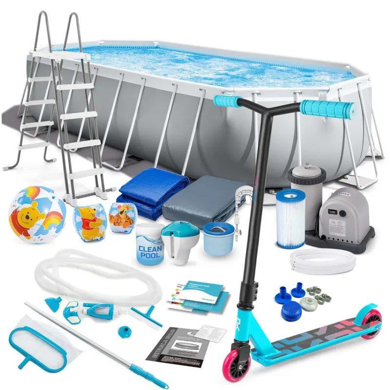 Piscine de jardin 610 x 305 x 122 cm, set 21en1 INTEX 26798 avec trottinette GRATUITE