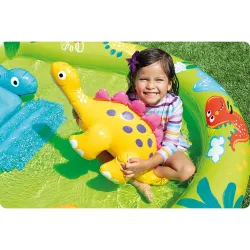 Terrain de jeu gonflable dinosaure, parfait pour s'amuser en été dans le jardin