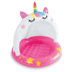 Piscine Gonflable pour Enfants avec Auvent Tortue 102 x 102 cm Intex 58438