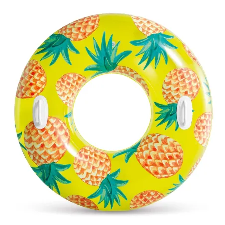 Bouée en forme d'ananas 107 cm, couleurs vives, parfaite pour s'amuser à la plage