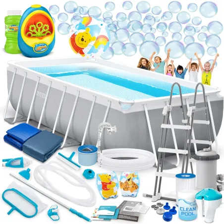 Piscine de jardin 488 x 244 x 107 cm, construction robuste pour des moments de plaisir