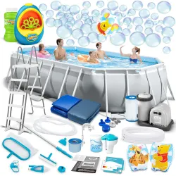 Piscine de jardin à structure 503 x 274 x 122 cm 21en1 Intex 26796 + Machine à bulles GRATUIT
