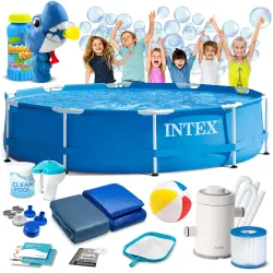 Piscine de jardin à structure 305 x 76 cm 15-en-1 INTEX 28202 + Machine à bulles GRATUIT