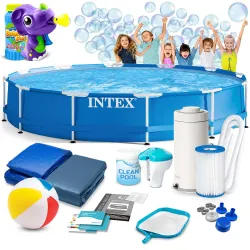 Piscine tubulaire jardin 366x76 cm 16en1 INTEX 28212 + machine à bulles GRATUIT