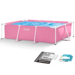 INTEX 28266 Piscine de Jardin Tubulaire 220 x 150 x 60 cm avec cadre solide