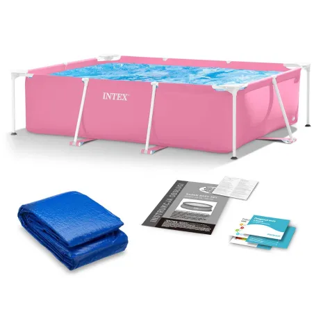 Piscine de jardin avec cadre 220 x 150 x 60 cm 2en1 en matériau durable
