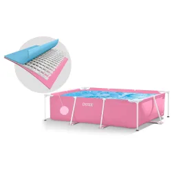Piscine de jardin bleue, parfaite pour l'été