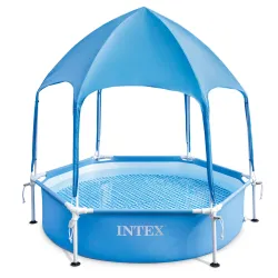 Piscine tubulaire pour enfants avec auvent 183 x 38 cm, matériau PVC durable