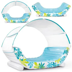 Île gonflable 224 x 150 cm en matériau durable pour activités aquatiques
