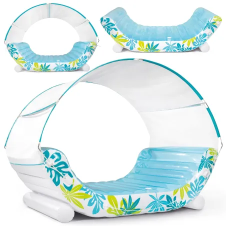 Île gonflable 224 x 150 cm en matériau durable pour activités aquatiques