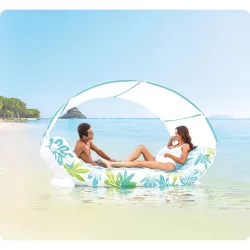 Île gonflable 224 x 150 cm parfaite pour s'amuser dans le jardin ou à la piscine