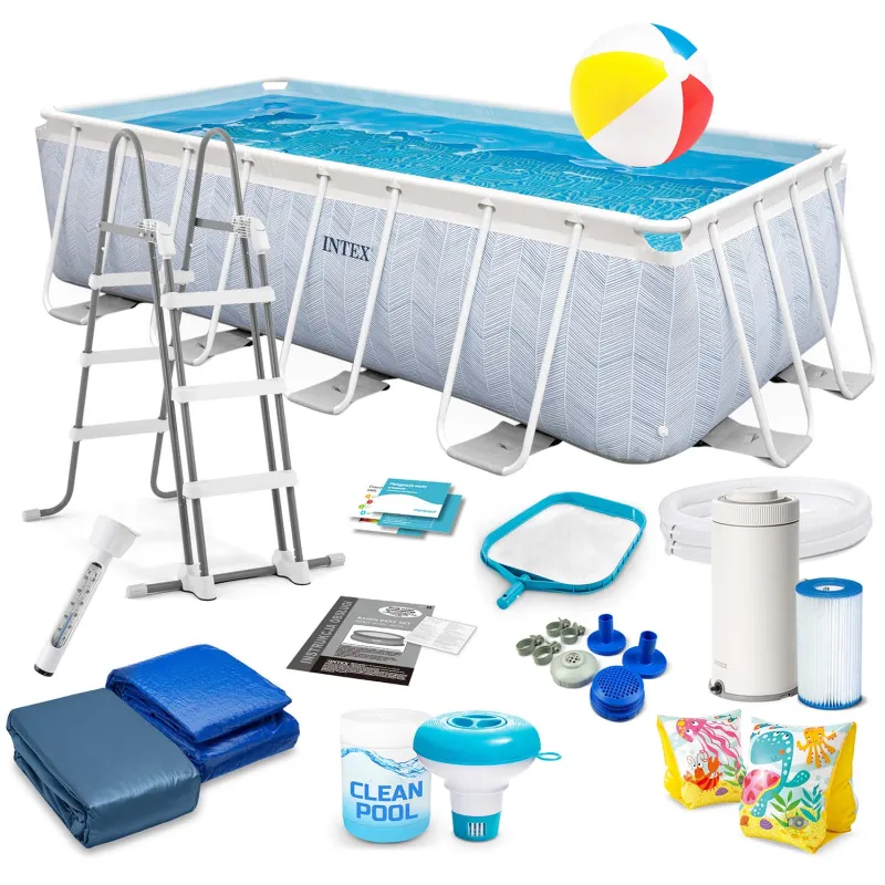 Piscine tubulaire 400 x 200 x 100 cm ensemble 18in1 pour le jardin