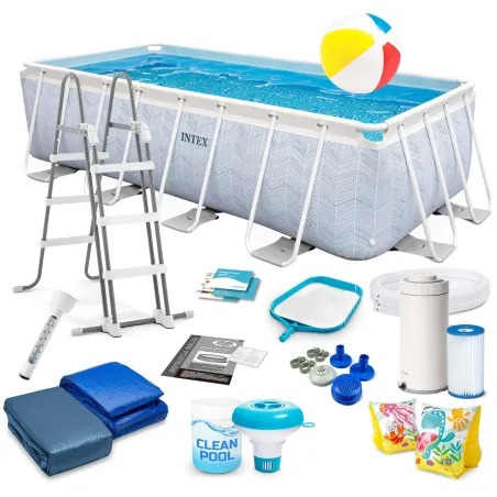 Piscine tubulaire 400 x 200 x 100 cm ensemble 18in1 pour le jardin