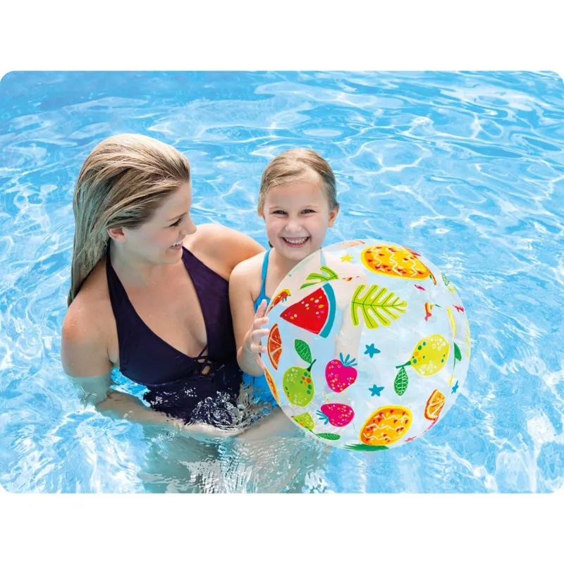 Ballon de plage de 51 cm avec motif de fruits, parfait pour les activités estivales