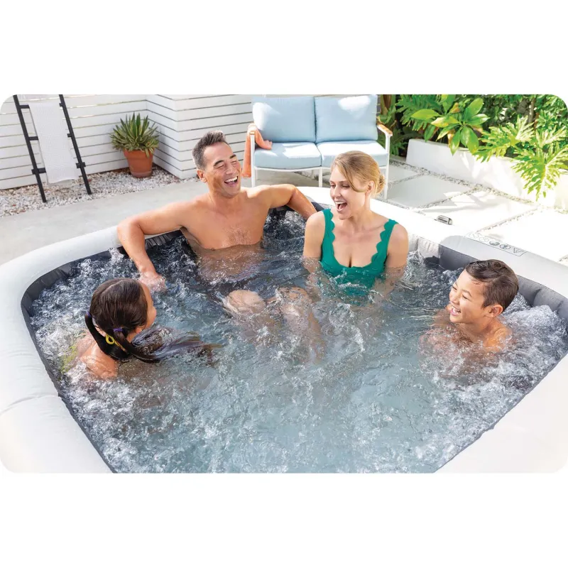 SPA gonflable avec hydromassage, idéal pour la famille ou les amis, moments de détente partagés