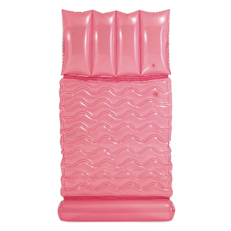Matelas de baignade rose, parfait pour les journées d'été au bord de l'eau