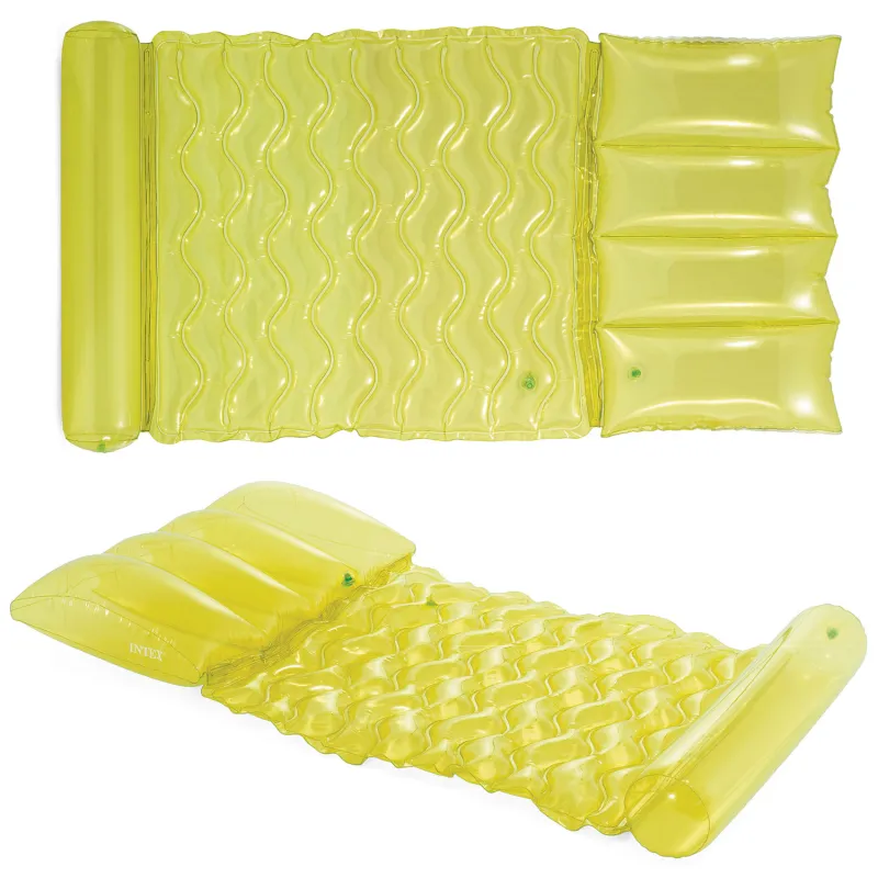 Matelas de nage gonflable vert citron Intex 58725, idéal pour se détendre au soleil