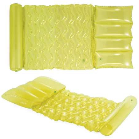 Matelas de nage gonflable vert citron Intex 58725, idéal pour se détendre au soleil