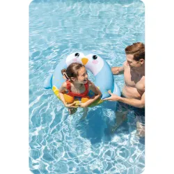 Bouée de natation pingouin 81 cm, parfaite pour s'amuser dans le jardin