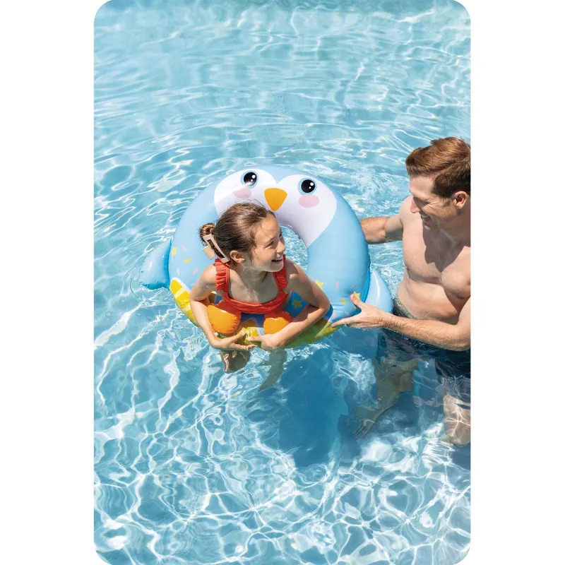 Bouée de natation pingouin 81 cm, parfaite pour s'amuser dans le jardin