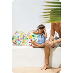 Ballon de plage coloré avec poissons, 51 cm, idéal pour les journées à la plage