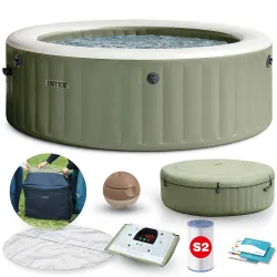 SPA gonflable avec hydromassage pour 6 personnes, idéal pour se détendre dans le jardin