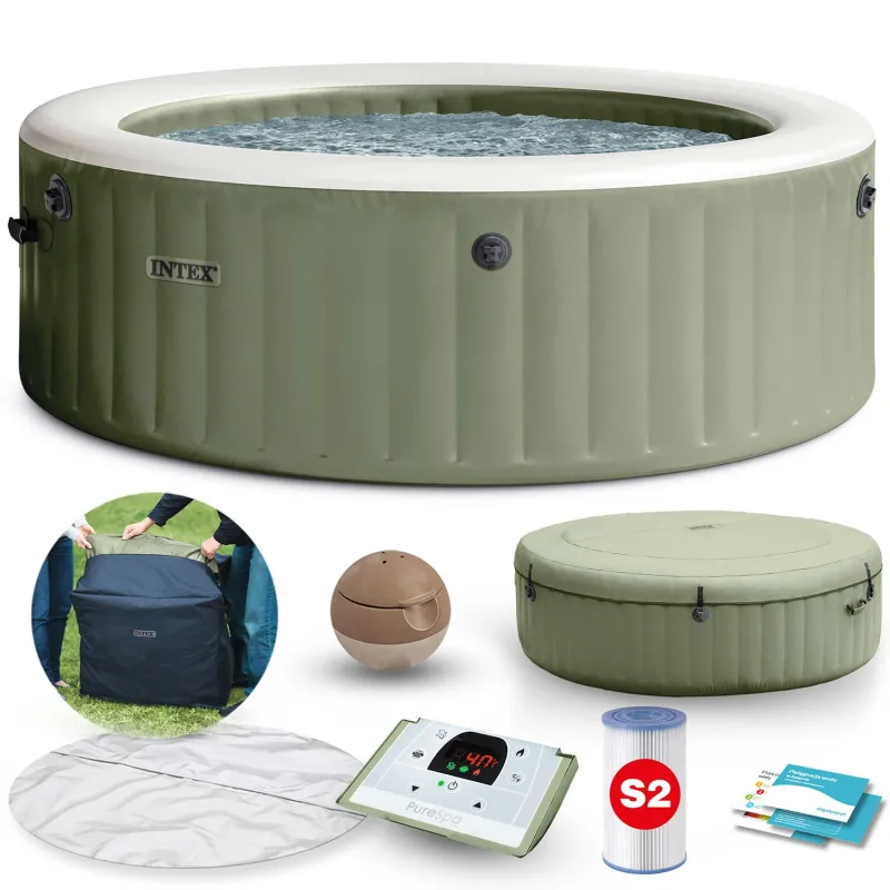 SPA gonflable avec hydromassage pour 6 personnes, idéal pour se détendre dans le jardin