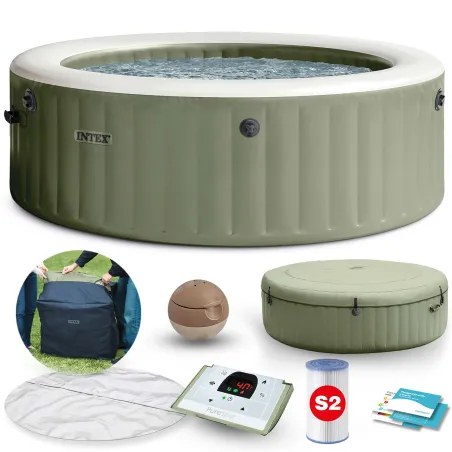 SPA gonflable avec hydromassage pour 6 personnes, idéal pour se détendre dans le jardin