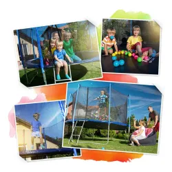 Trampoline de Jardin 6ft avec Cadre Solide et Filet de Sécurité
