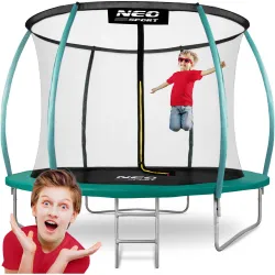 Trampoline de Jardin 10ft/312cm avec Filet, Poteaux Profilés et Échelle