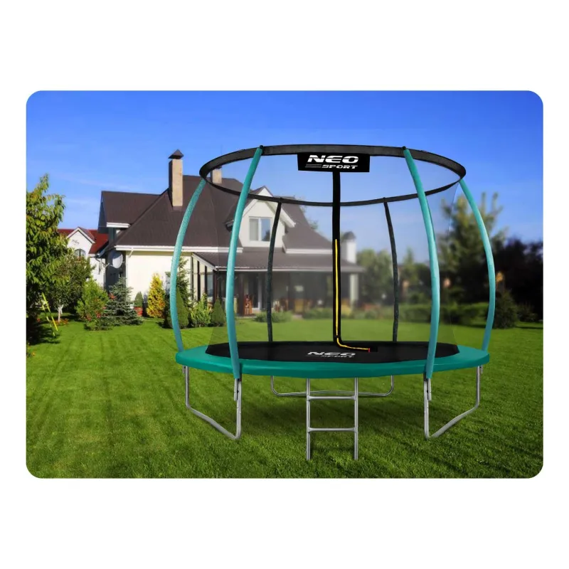 Trampoline de jardin 10ft vert, un ajout élégant à votre jardin, sécurisé pour les enfants