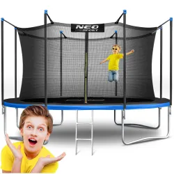 Trampoline de Jardin 13ft/404cm avec Filet de Sécurité Intérieur et Échelle Neo-Sport