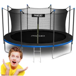 Trampoline de Jardin 15ft/465cm avec Filet de Sécurité Intérieur et Échelle Neo-Sport