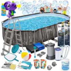 Piscine de jardin tubulaire 610 x 366 x 122 cm 18in1 Bestway 5611R