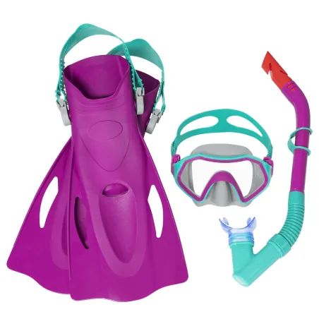 Bestway 25046 Ensemble Palmes-Masque pour Jeunes, idéal pour les aventures sous-marines