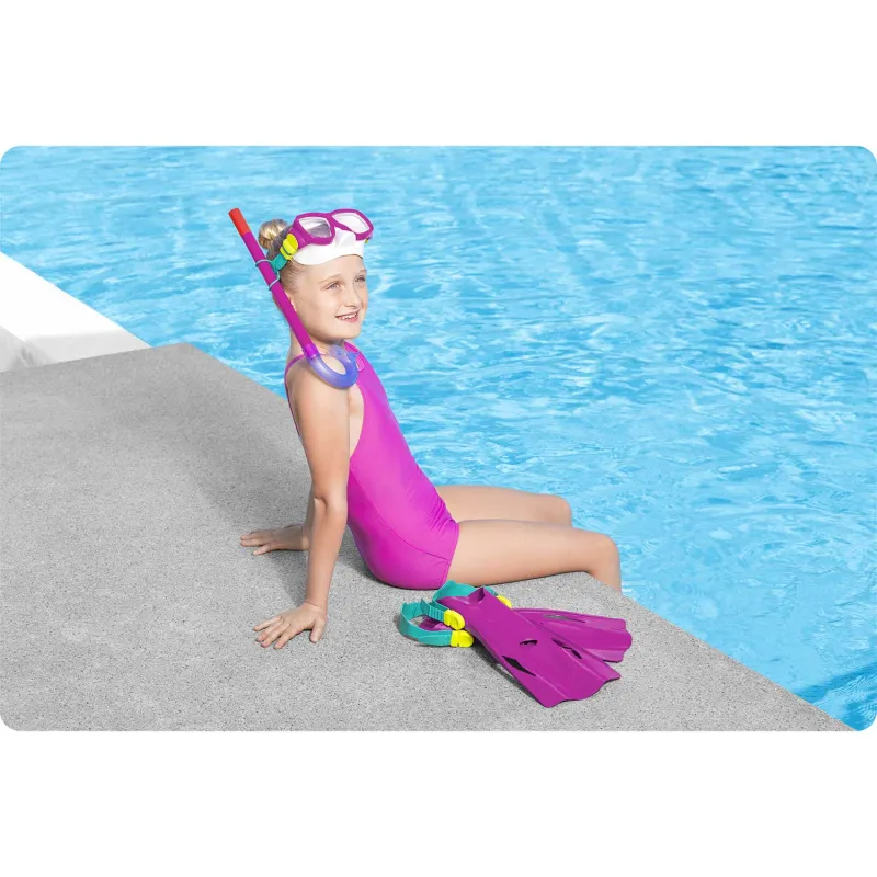 Ensemble de Plongée Bestway 25019, idéal pour des vacances en famille au bord de l'eau