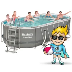 Bestway 56710 Piscine de Jardin 549 x 274 x 122 cm 17en1 au style moderne