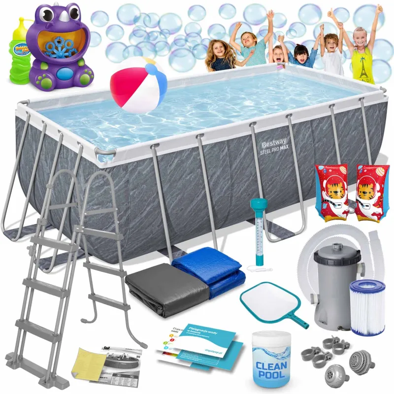Piscine de jardin 412 x 201 x 122 cm, idéale pour le plaisir en plein air, 17in1 Bestway 56722