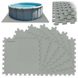 Tapis en mousse sous piscine puzzle 50 x 50 cm 8 pcs