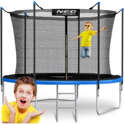 Trampoline de jardin Neo-Sport 10ft/312cm avec filet intérieur et échelle