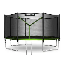 Trampoline de Jardin Neo-Sport 12ft/374cm avec Filet Externe et Échelle