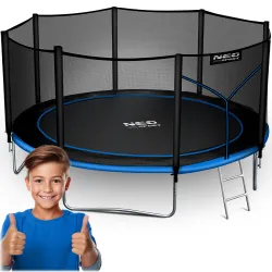 Trampoline de Jardin Neo-Sport 14ft/435cm avec Filet Externe et Échelle