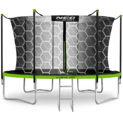 Trampoline de Jardin 14ft/435cm avec Filet Intérieur et Échelle Neo-Sport