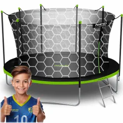 Neo-Sport Trampoline de Jardin 15ft/465cm avec Filet de Sécurité Interne et Échelle